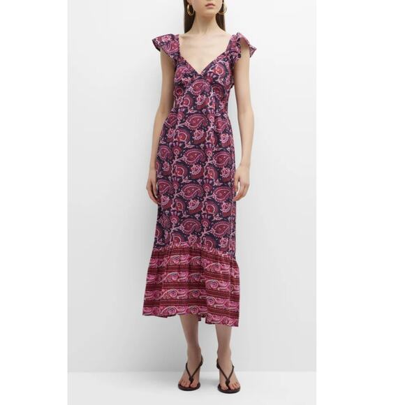 Figue Cosette Paisley Midi Dress New Without Tags Large - Picture 9 of 9